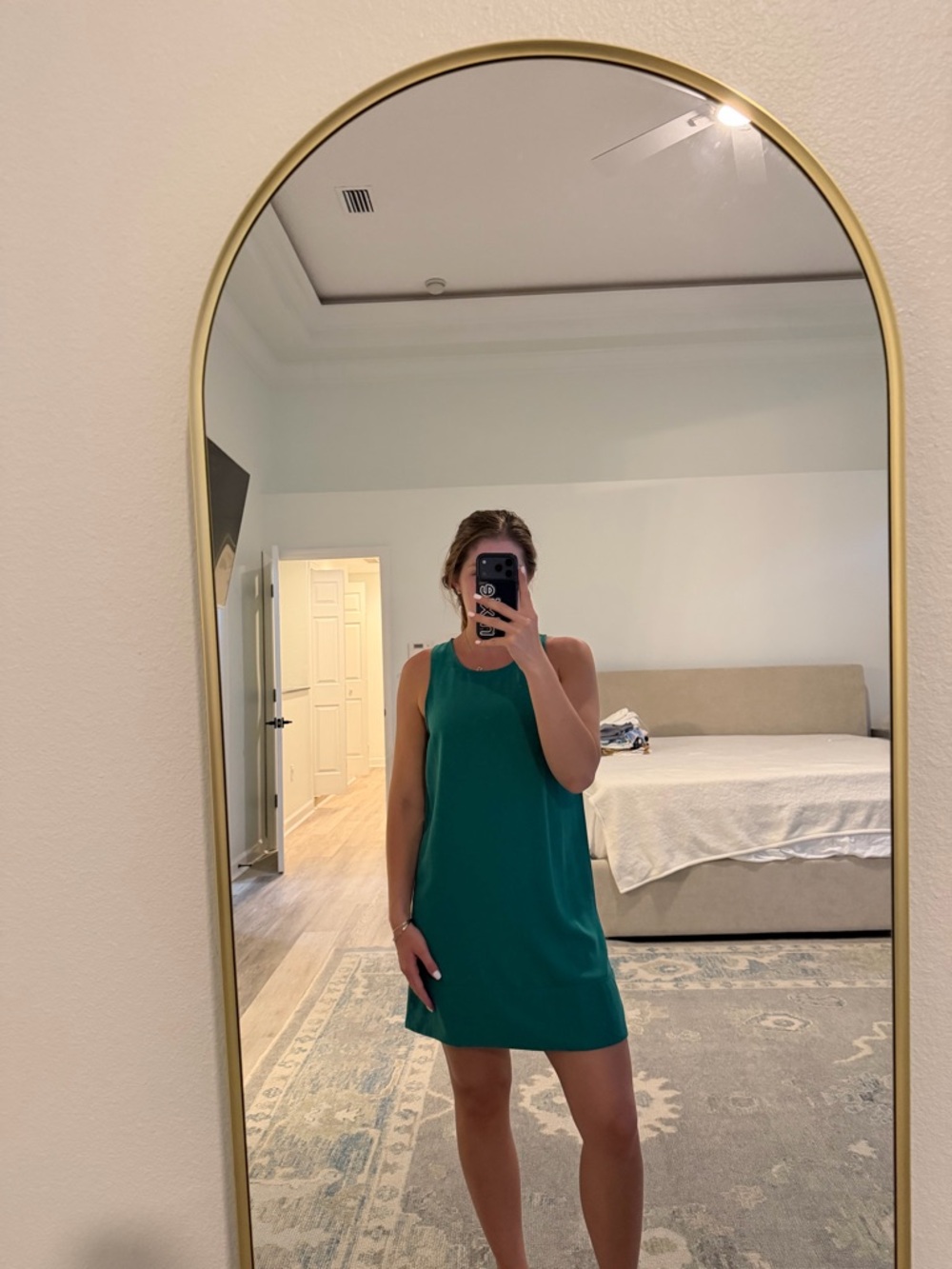 Leith Teal Sleeveless Shift Mini Dress